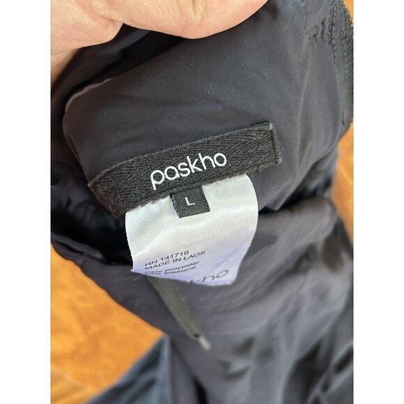 Paskho Men's Medium L Minimalist Modern Travel Tech Pants Nylon Stretch Black - Picture 3 of 6